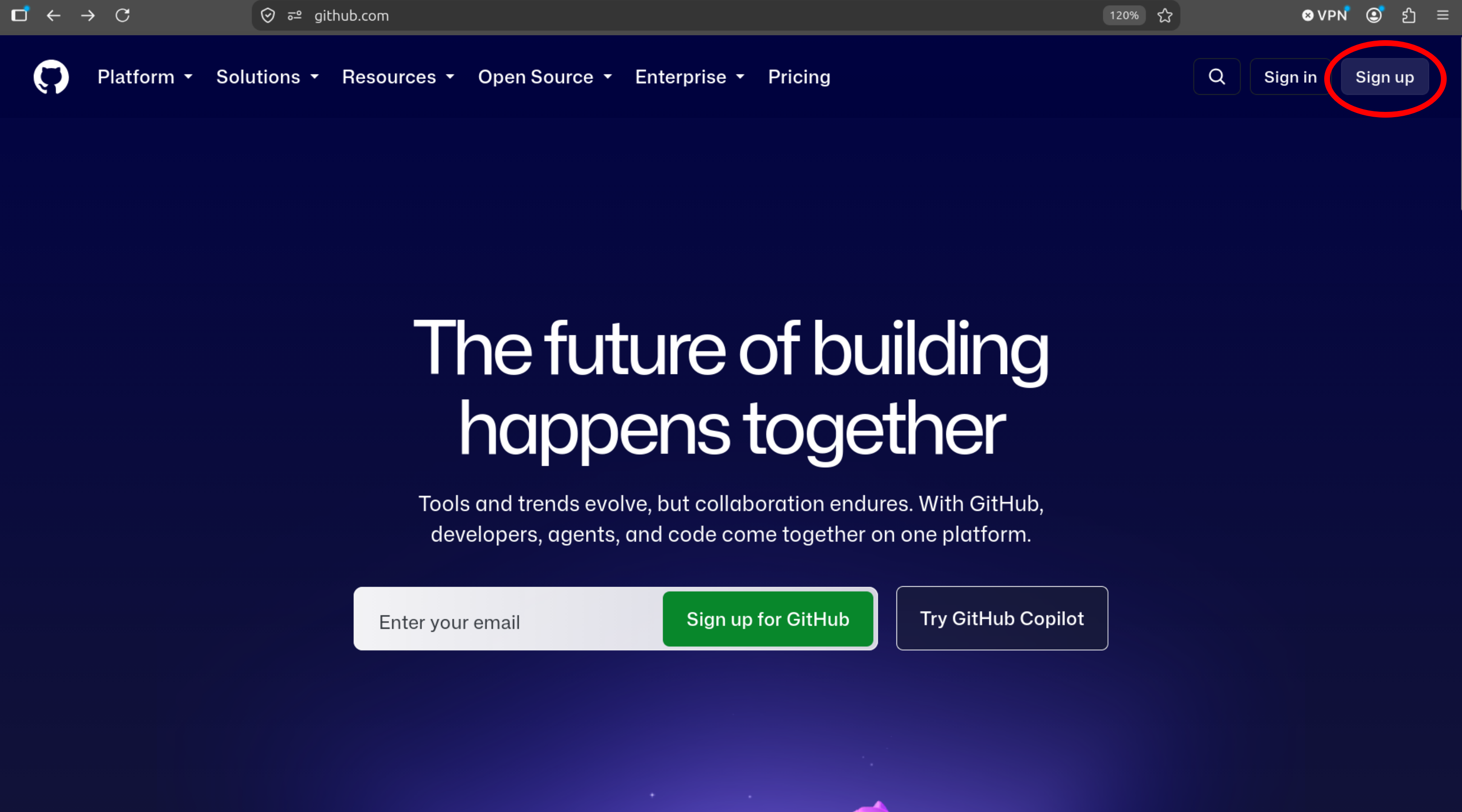 GitHub sign up